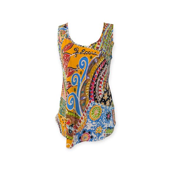 Jams World Boho Patchwork Mix Print Batik Tank Top - Picture 1 of 8